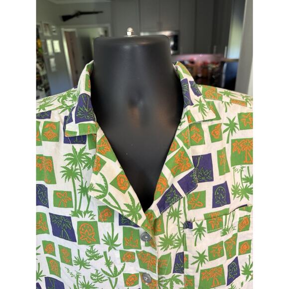 Vintage Men’s Gitano Collection Tropical Palm Trees Vacation Button Down Shirt M - Picture 8 of 10